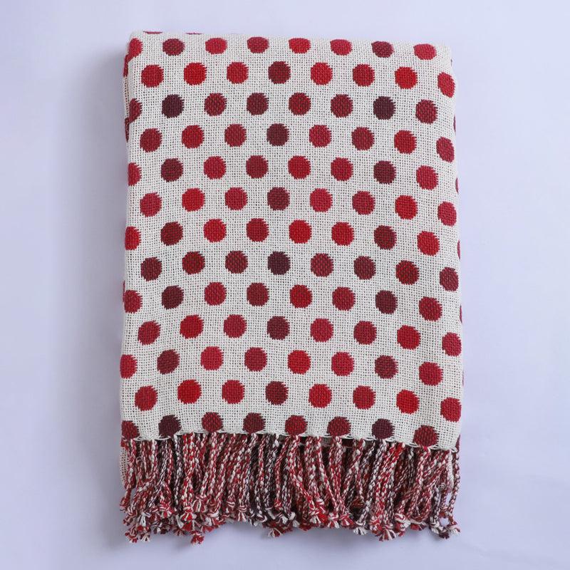 Confetti Comfort Knitted Cotton Throw - Red media 3