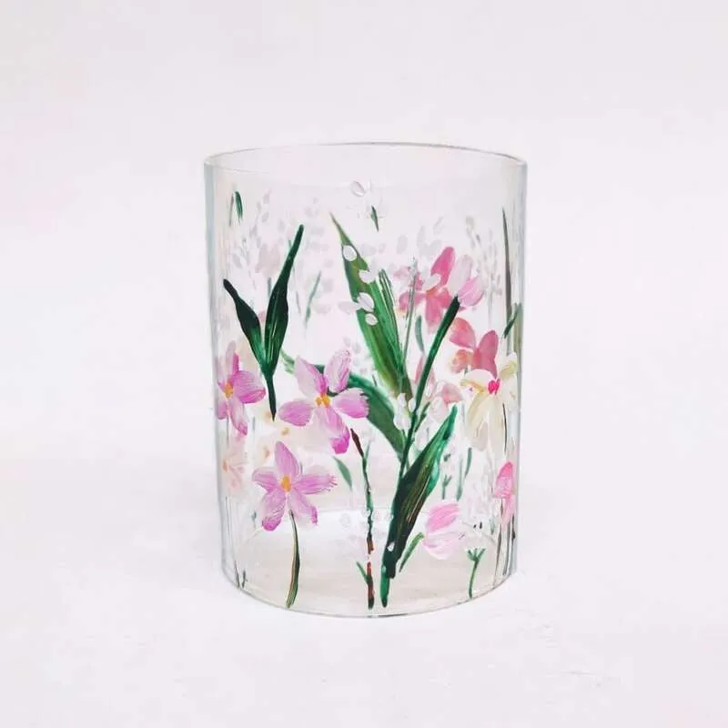 Wildflower Chrome Handpainted Tealight Candle Holder media 4