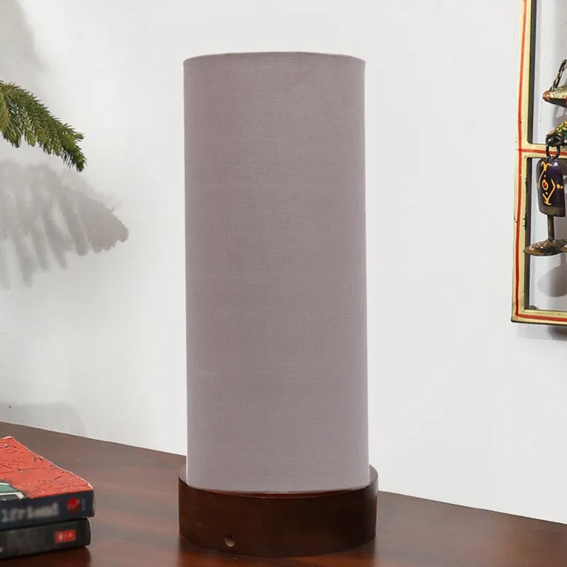 Jaala Tower Wooden Table Lamp - Grey,Brown media 3