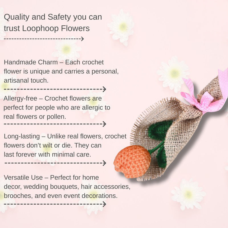 Crochet Handmade Tulip Bouquet -  Peach media 7