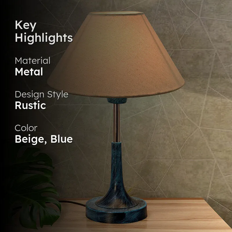 Arialla Bleu Metal Table Lamp - Beige,Blue media 2