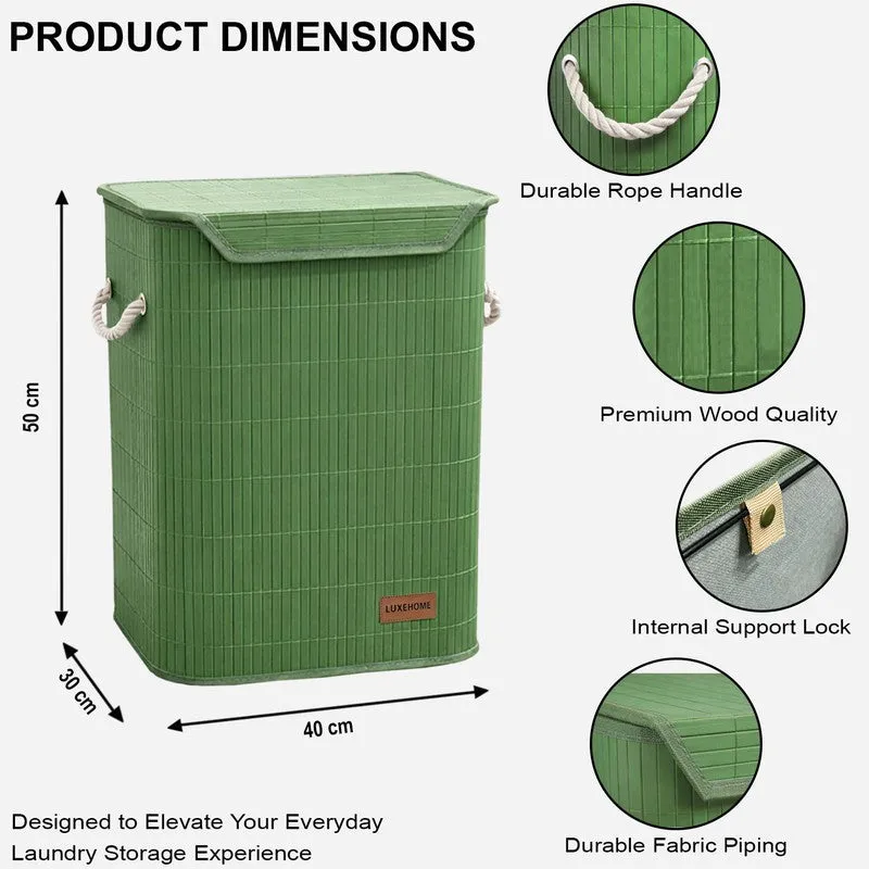 Strap Bamboo Laundry Basket - Green media 10