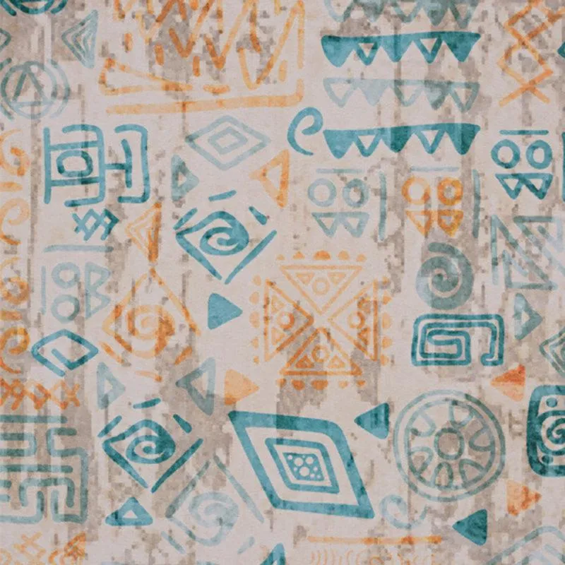 Silmarillion Abstract Polyester Anti-Skid Carpet - Blue & Orange media 7