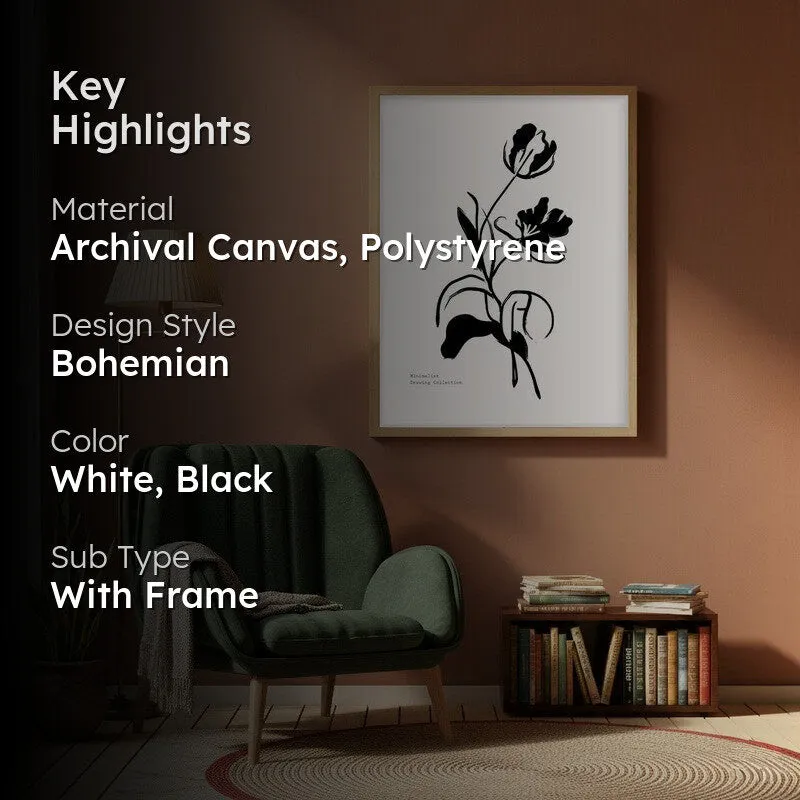 Wildbloom Canvas Wall Painting With Brown Frame media 2