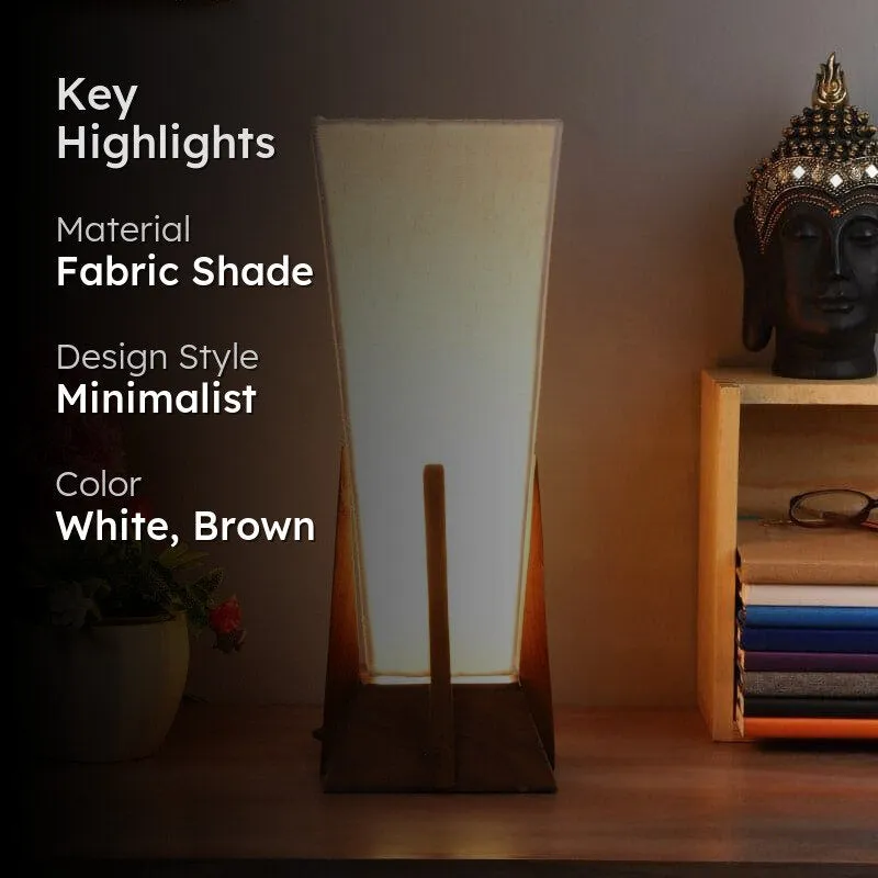 Lorelie Fabric Table Lamp - White,Brown media 2