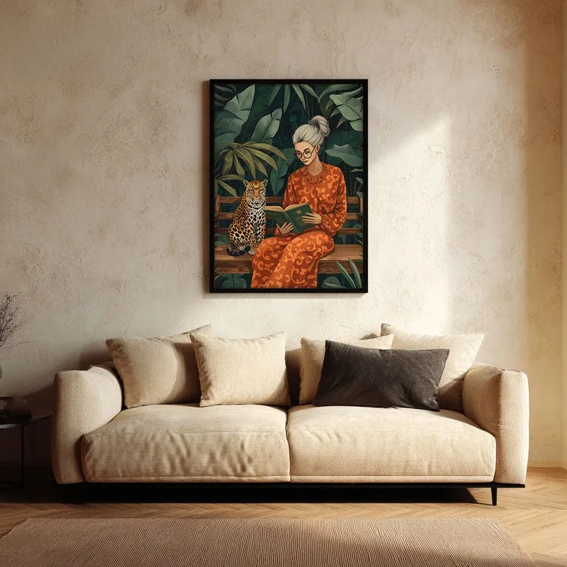 Story In Savanna Canvas Wall Painting - Black Frame media 1