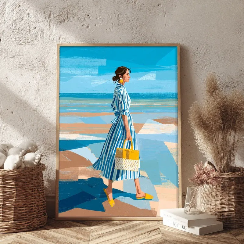 Alira Travel Illustration Canvas Wall Painting With Brown Frame media 3