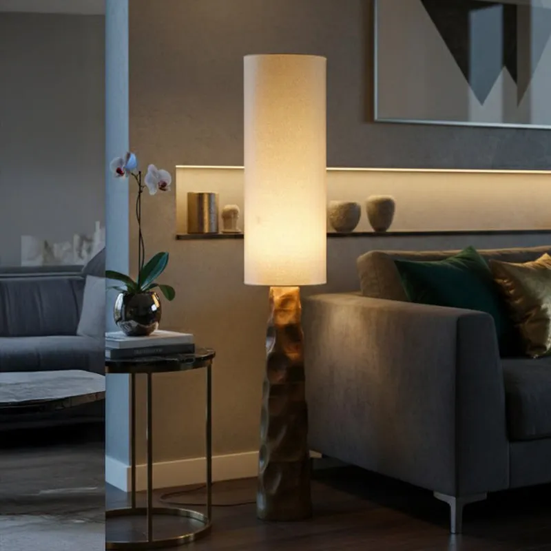 Tall White Mango Wood Floor Lamp media 1