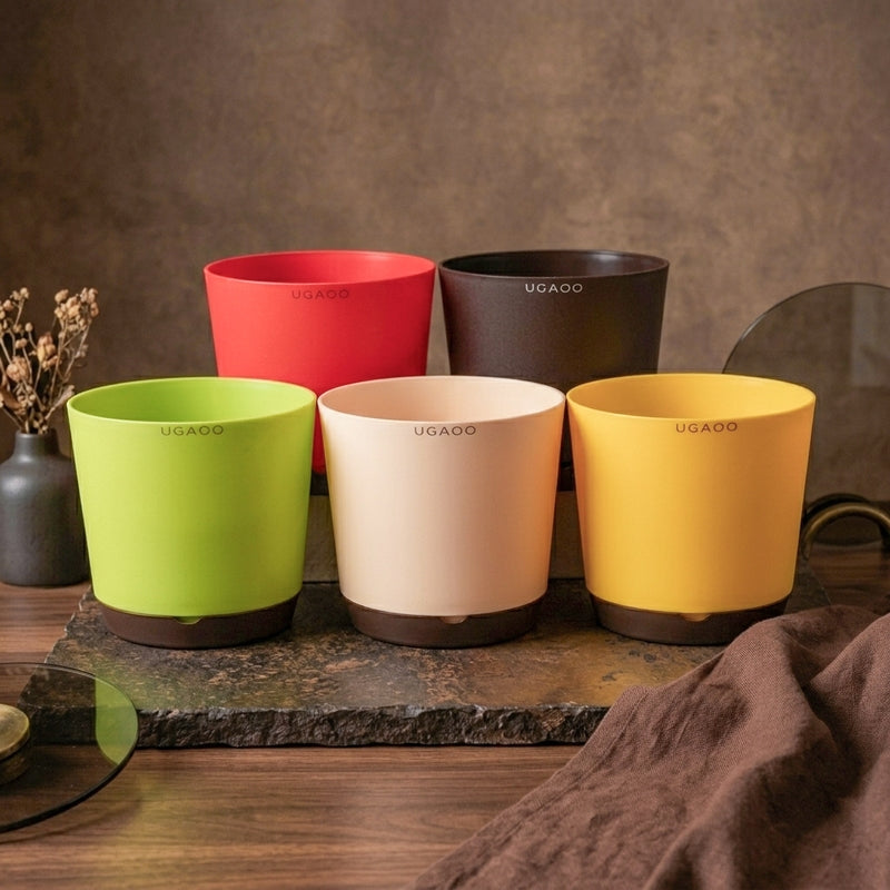 Ugaoo Multicolor Plastic Planter - Set Of Five media 4