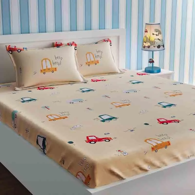 The Honking Cars Cotton Bedsheet  - 210 TC media 3