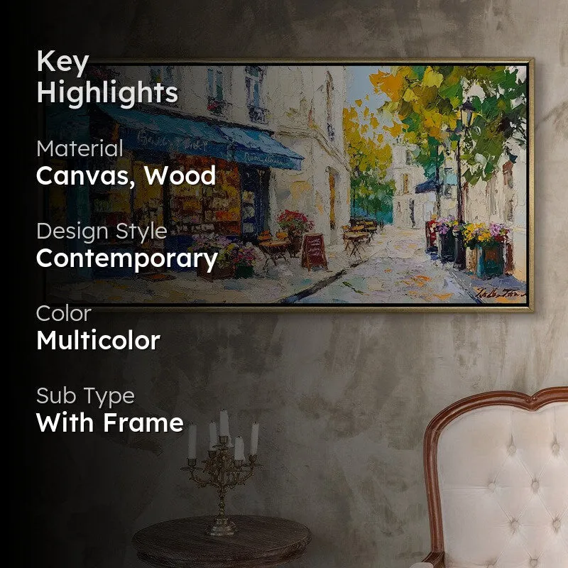 Indigo Alleys Canvas Wall Painting With Frame media 2