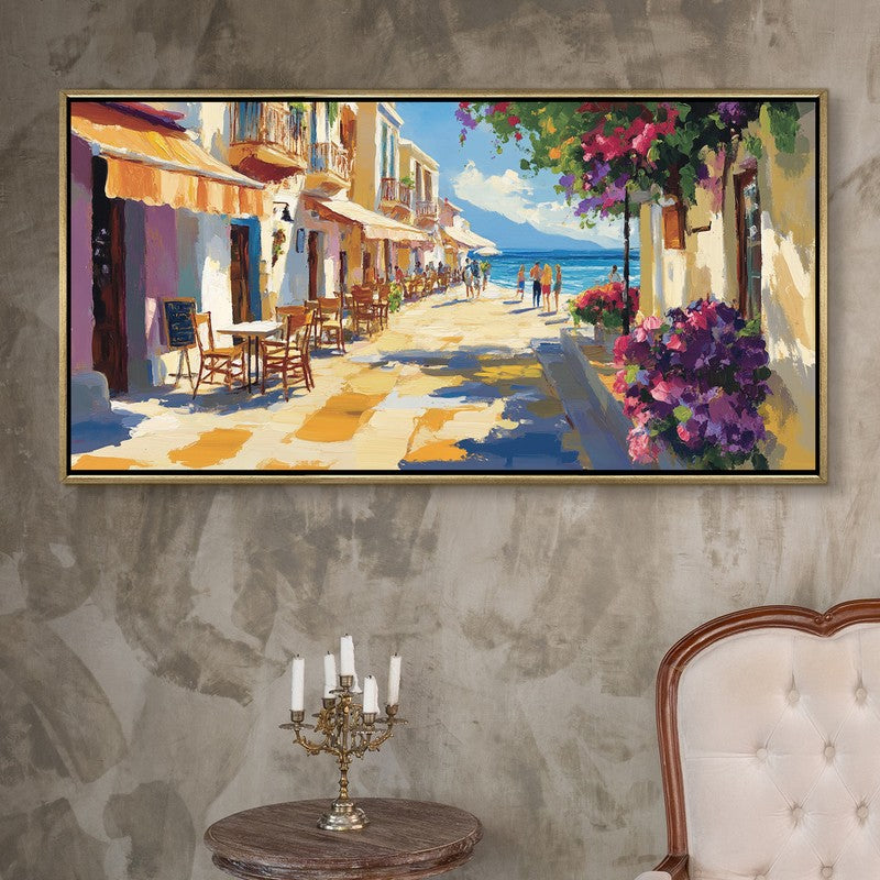 Bougainvillea Canvas Wall Painting With Frame