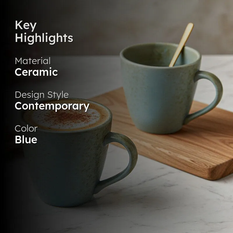 Tivraa Ceramic Coffee Mug (350 mL Each) - Set of Two media 2