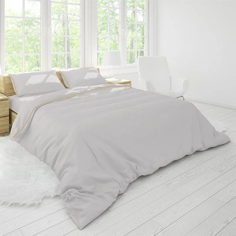Bliss Sateen Solid Cotton Bedsheet (Moon White) - 220 TC media 1