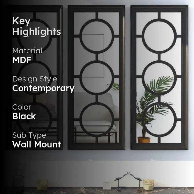 Phoenix Decorative MDF Wall Accent (Black) - Set Of Three media 2