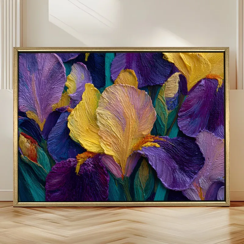 Velvet Iris Canvas Wall Painting With Frame media 4