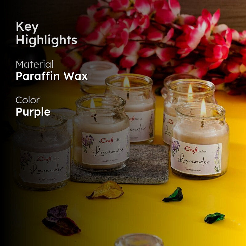 Nithya Lavender Scented Jar Candle - Set Of Five media 2