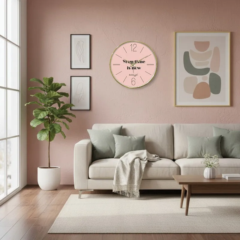 Moment Now Round Analog Wall Clock - Pink media 4