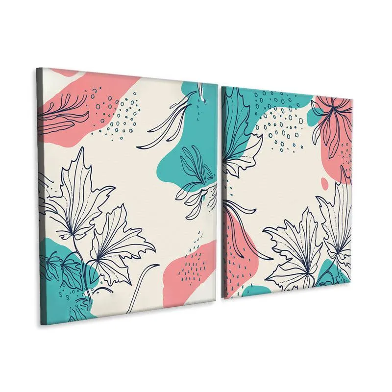 Whimsy Of Autumn Canvas Wall Painting - Set Of Two media 4