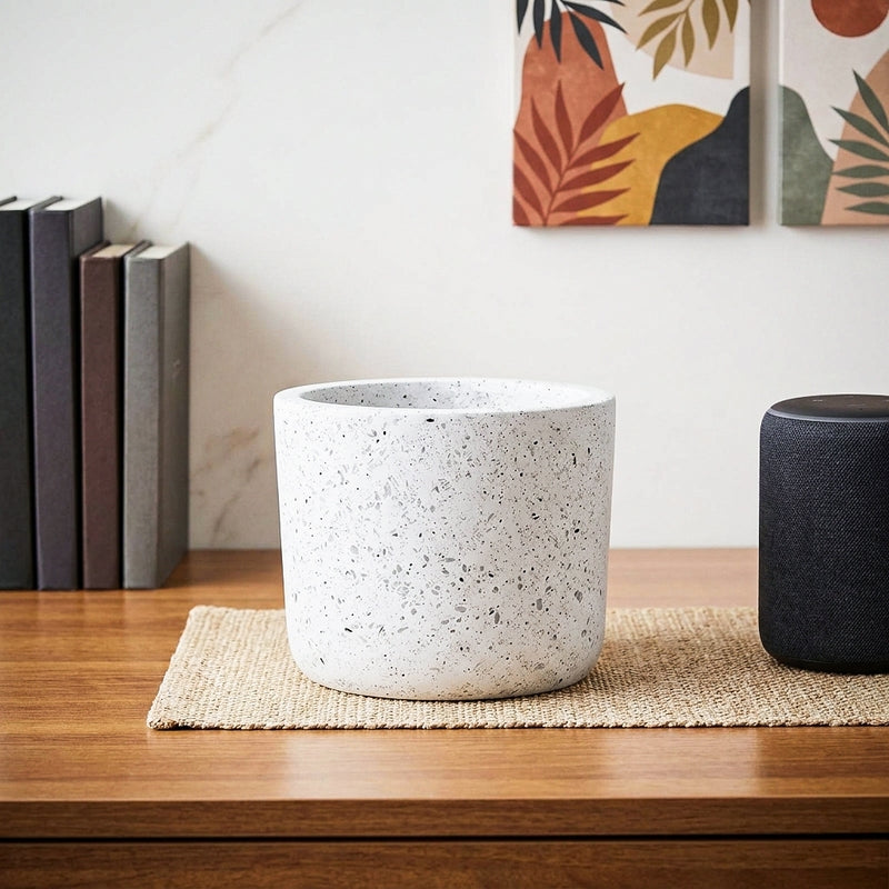 White Terrazzo Hand Crafted Marble Planter