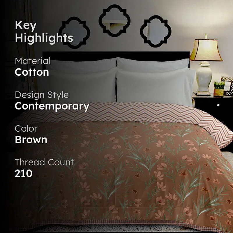 Bansuri Bliss Floral Cotton Dohar (Brown) - 210 TC media 2