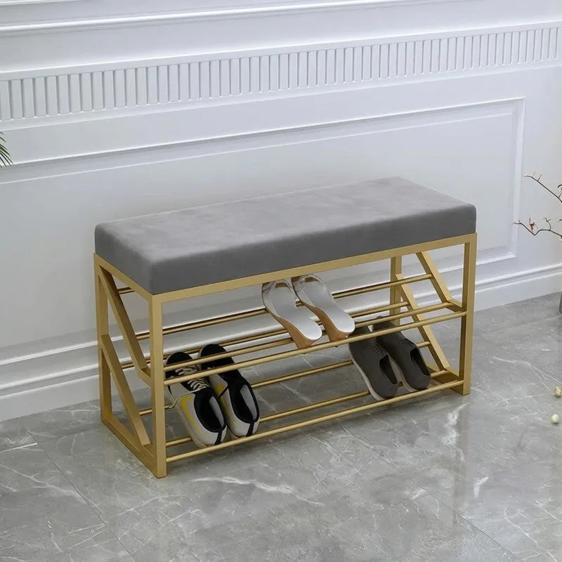 Adjustable Metal Shoe Rack - Gold,Grey media 5