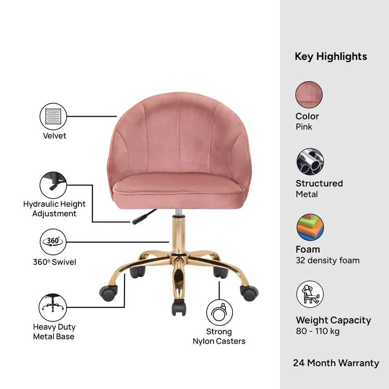 Opulon Metal Office Chair - Pink media 8