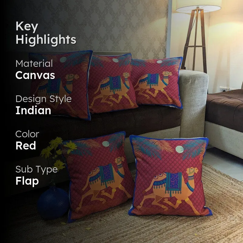 Camel Enclave Cushion Cover - Set Of Five media 2