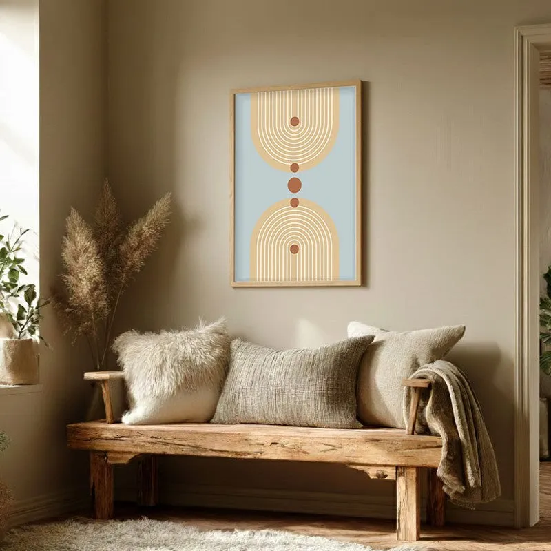 Balanced Sky Canvas Wall Painting With Brown Frame media 3
