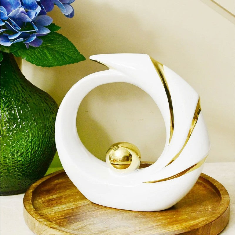 Orvix Luxe Curve Decorative Showpiece - White media 4