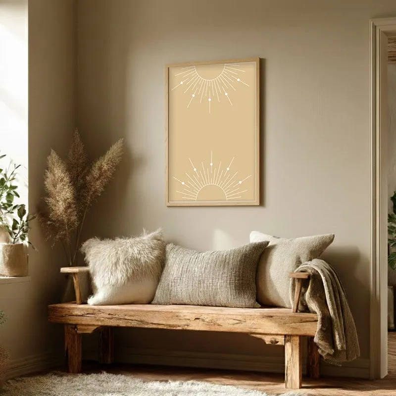 Radiant Noon Canvas Wall Painting With Brown Frame media 3