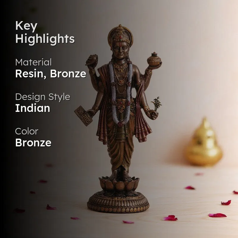 Dhanvantari Divine Healing Bronze Idol - 2