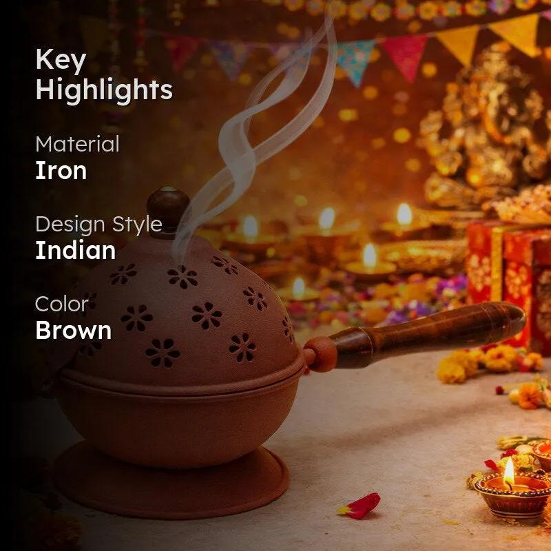 Dhoop Shanti Incense Holder - Brown media 2