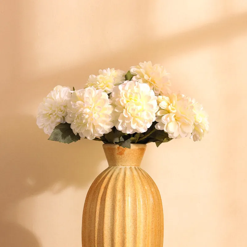 Artificial Realistic Chrysanthemum Flower Stick (White) - Set Of Five media 1
