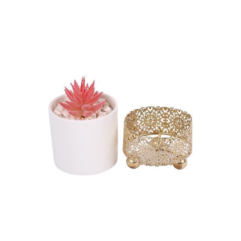 Faux Pink Agave In Decorative Pot - 12 cms media 4