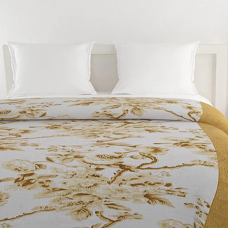 Swayam Misty Floral Cotton Comforter (Yellow) - 150 GSM media 3