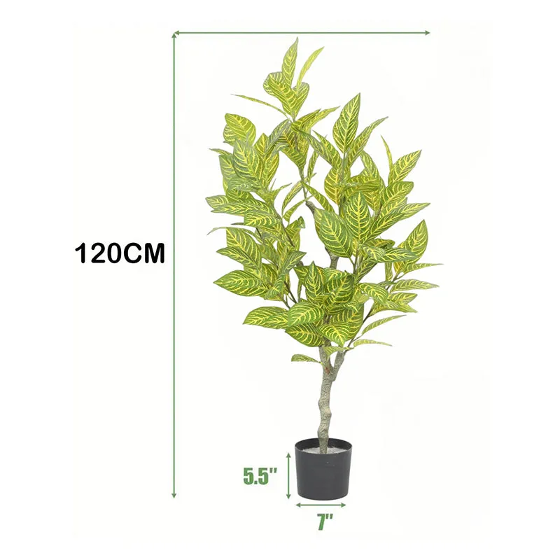 Verdess Artificial Plant With Black Plastic Pot - 4 Feet media 6