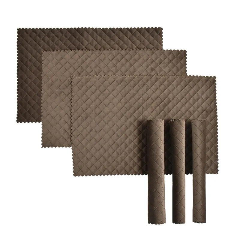 Osric Velvet Quilted Placemat (Brown) - Set Of Six media 3
