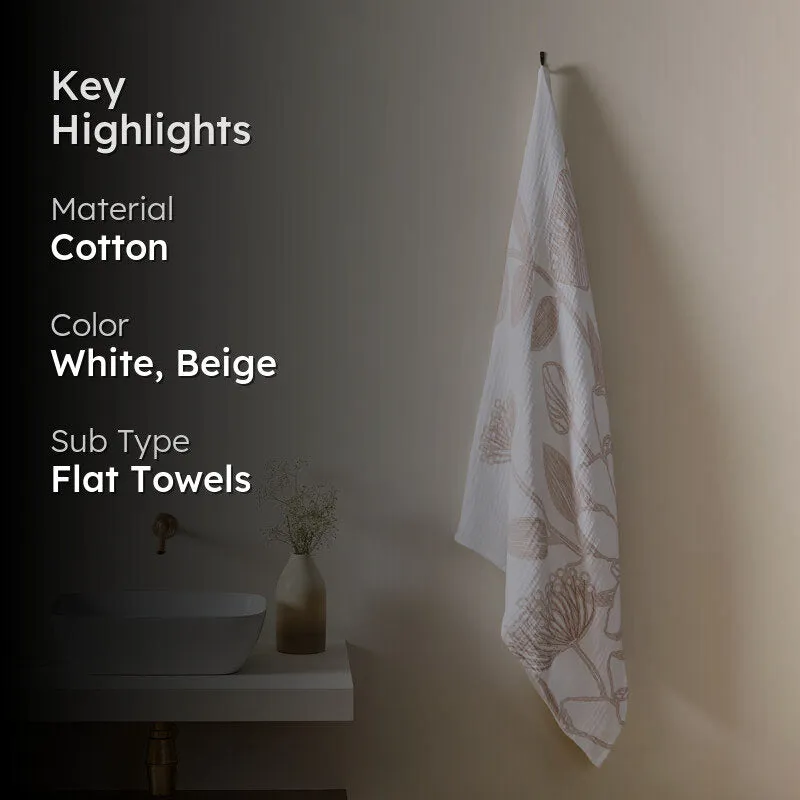 Splashy Soft Hand Towel (White & Beige) media 2