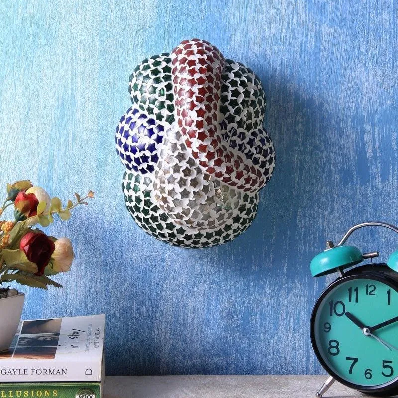 Ganesha Patterned Glass Wall Lamp media 3