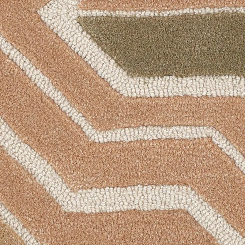 Elpis Hand Tufted Geometric Wool & Nylon Carpet - Beige media 4