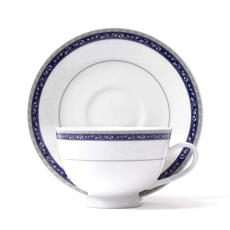 Dinole 24k Gold Brushed Porcelain Tea Cup & Saucer (280 mL Each) - Set of Six media 7