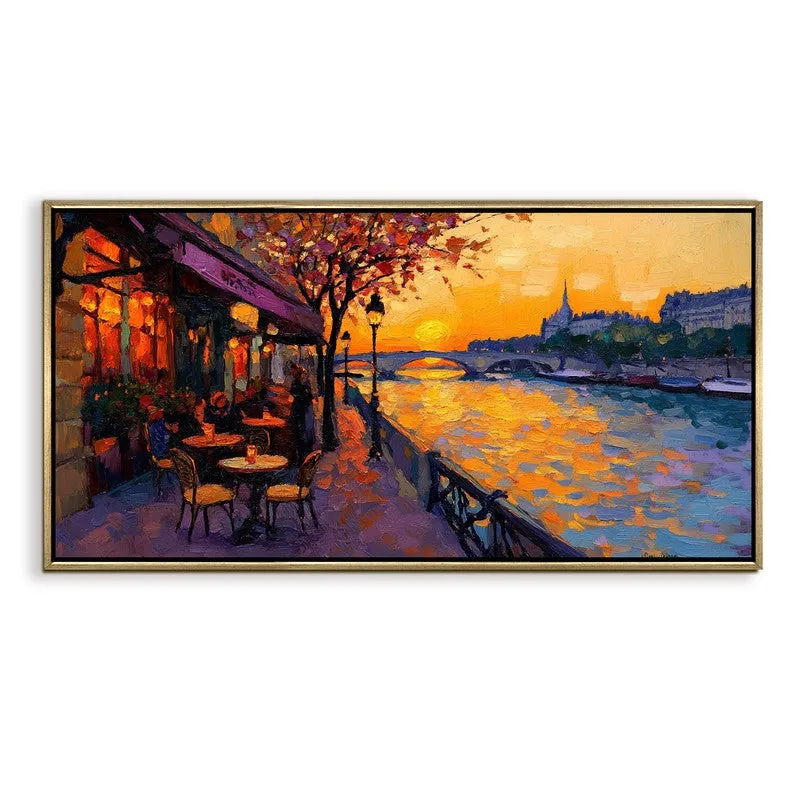 Brasserie Canvas Wall Painting With Frame media 3