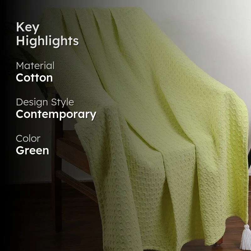 Tender Loom Knitted Cotton Throw - Lime Green media 2