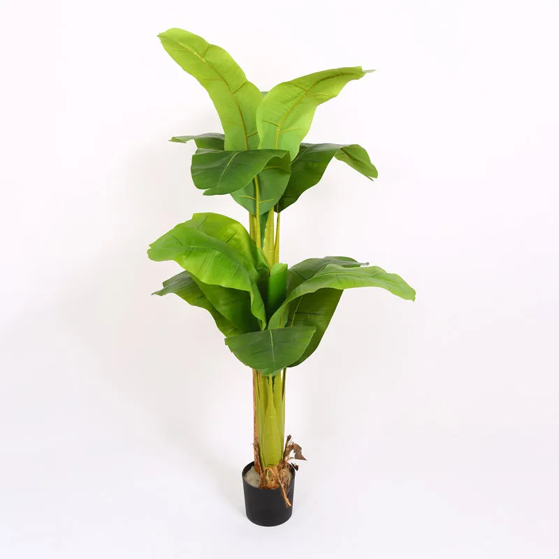 Verdiq Artificial Banana With Black Plastic Pot - 4.5 Feet media 7