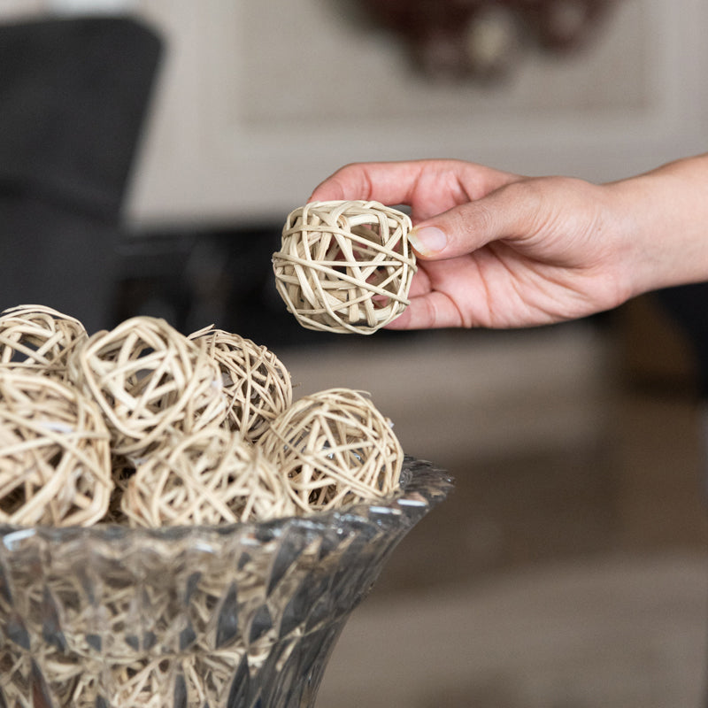 Naturally Dried Rattan Balls - Set Of Twenty media 3