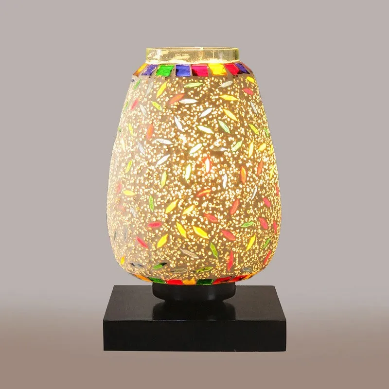 Lumetti Glass Table Lamp With Wooden Base - Multicolor media 7