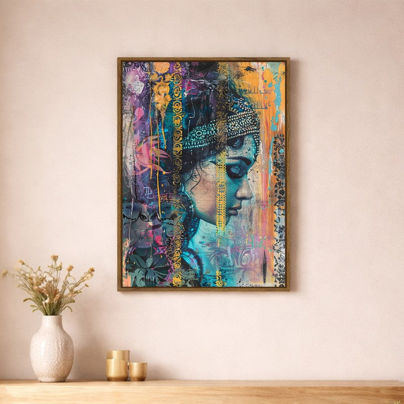 Fluid Figure Canvas Wall Art With Frame