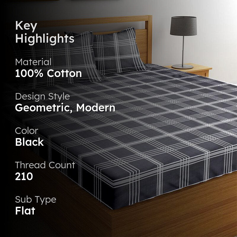 Shelly Geomatric Cotton Bedsheet - 210 TC media 2