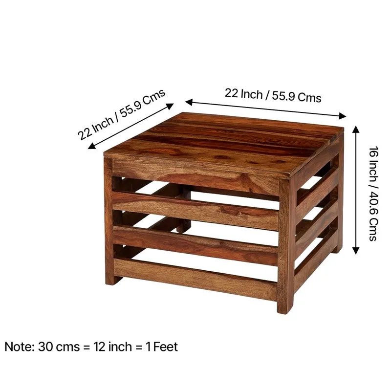 Pervon Sheesham Wooden Center Table - Brown media 11